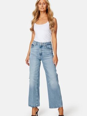 Guess Light Blue Wide-Leg High-Rise Jeans